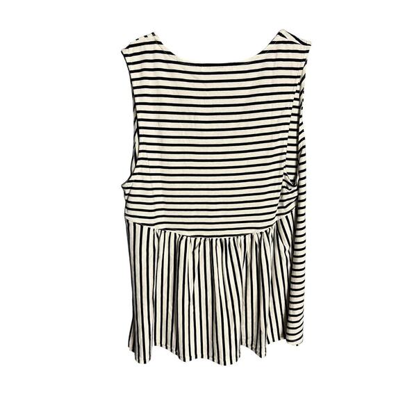 NEW Free People Julie Striped Tunic Black White Stripe Oversized Cotton Tank - Picture 5 of 6